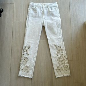 Free people white cropped jeans
